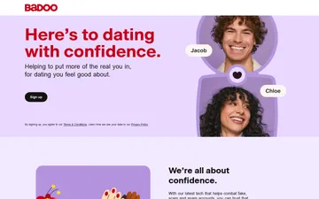 Skærmbillede af Badoo-webstedet