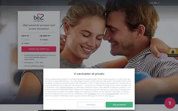 Skærmbillede af be2-webstedet
