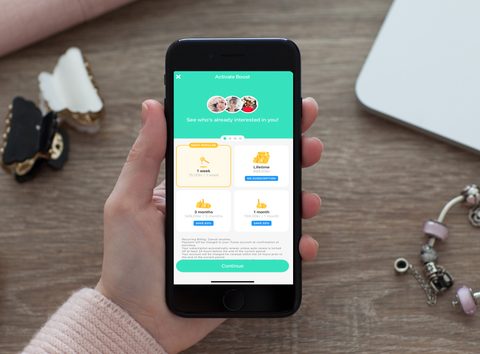 Skærmbillede af priserne hos Bumble