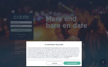 Skærmbillede af C-date-webstedet