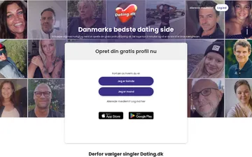 Skærmbillede af Dating.dk-webstedet